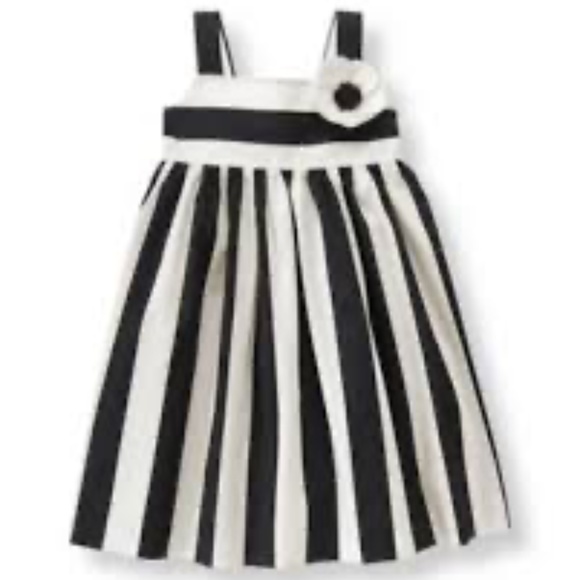 Janie & Jack 2T Black and white stripe Dress - Picture 3 of 3